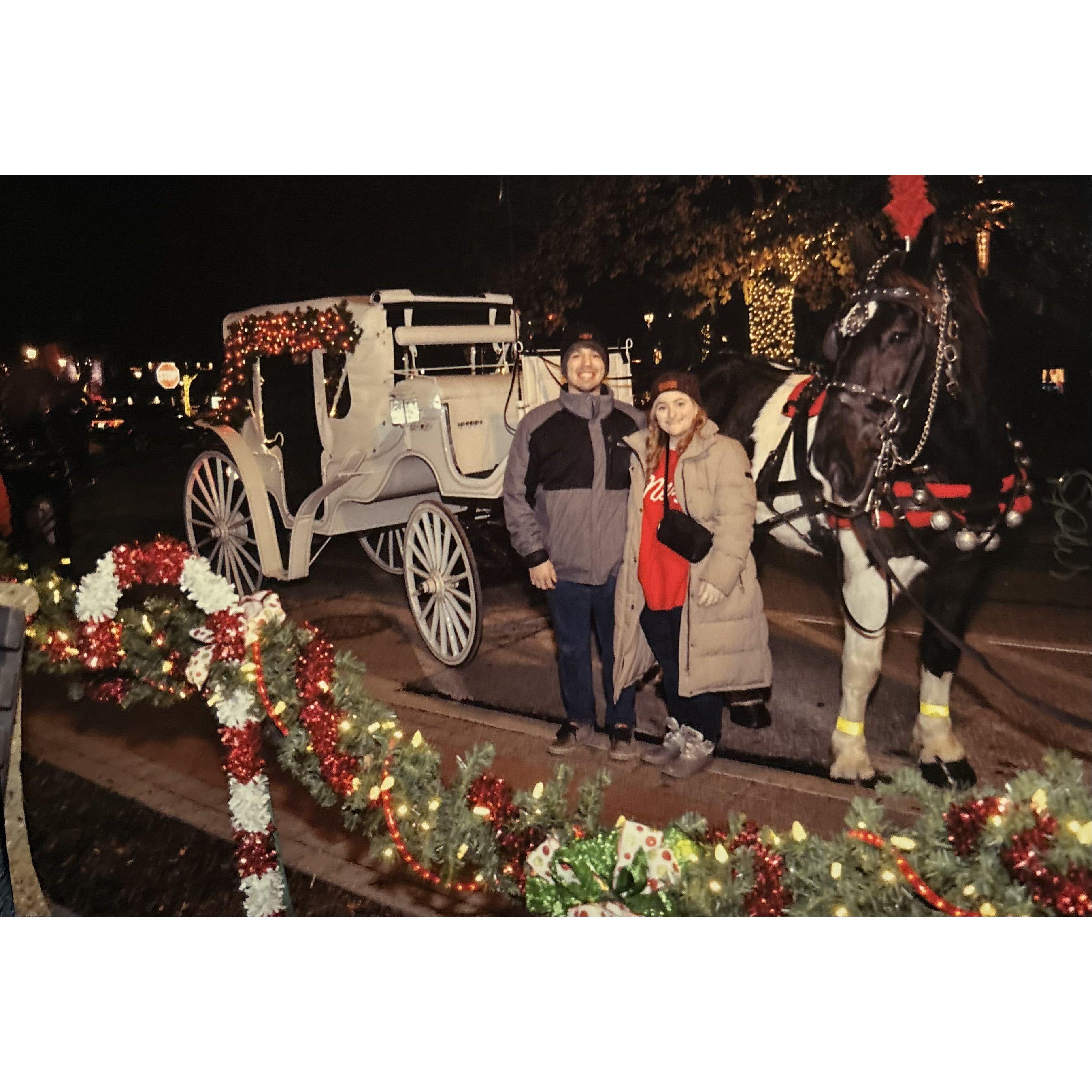 This was taken 30 minutes before we got engaged on the carriage ride!
