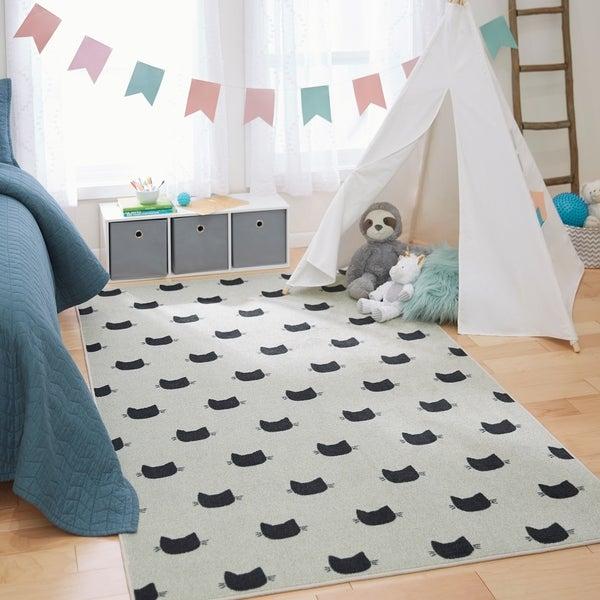 Mohawk Prismatic Kitty Cat Cream Area Rug - 5' x 8' - Ivory/Black