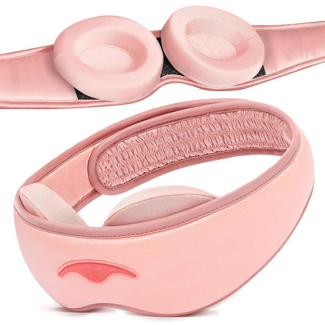 Manta Silk Mask - 100% Blackout Silky Sleep Mask, 22 Momme Premium Silk Eye Mask for Deep Sleep, Breathable & Machine Washable (Pink)