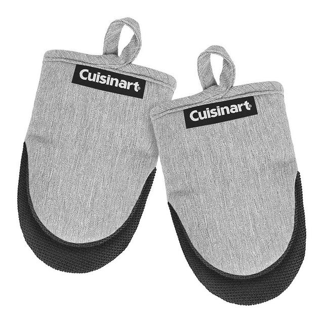Cuisinart Mini Oven Mitts – 5.5” x 7” Heat-Resistant Kitchen Mitts for Oven with Non-Slip Neoprene Palm, Cotton Filling, and Fabric Loop – Durable Oven Mitt Set for Cooking & Baking (Chambray)