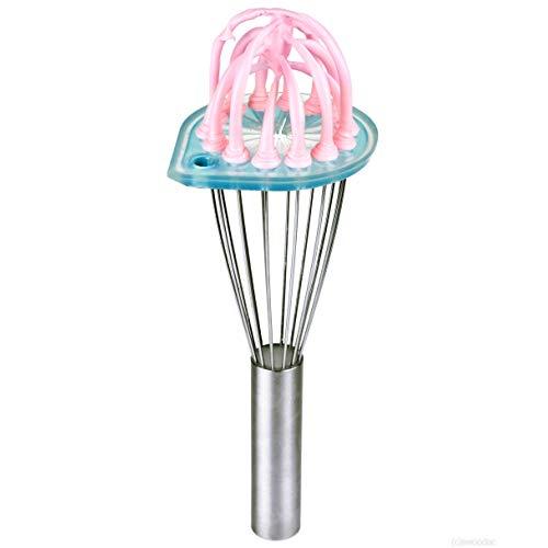 Whisk Wiper - Wipe a Whisk Easily - Multipurpose Kitchen Tool, Made In USA - Includes 11" Stainless-Steel Whisk - Cool Baking Gadget, A Great Gift For Men and Women (Color: Glass Blue)