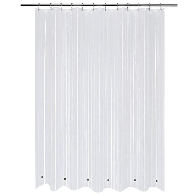 Shower Curtain Liner with 6 Magnets Clear PEVA 8G Thick & Heavy Duty, Waterproof Standard Size 72 x 72 inch, Clear