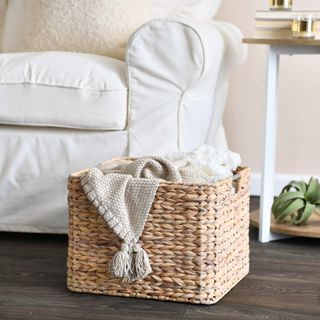 Square Wicker Basket with Handle