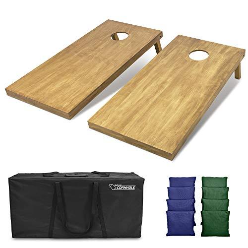GoSports 4'x2' Regulation Size Wooden Cornhole Boards Set | Includes Carrying Case | Full Regulation Size Bean Bag Toss Boards