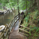 Hike around the Natural Stone Bridge & Caves Park