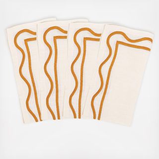 Colorblock Embroidered Napkin, Set of 4