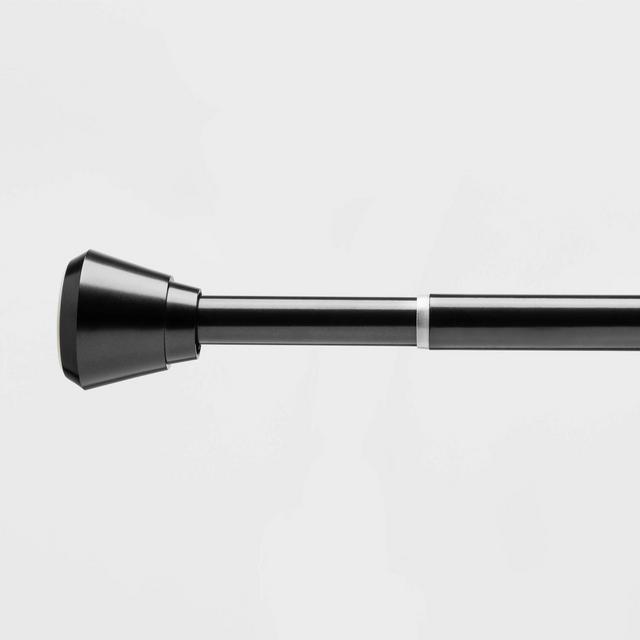 86" Dual Mount Rust Resistant Shower Curtain Rod Black - Made By Design™