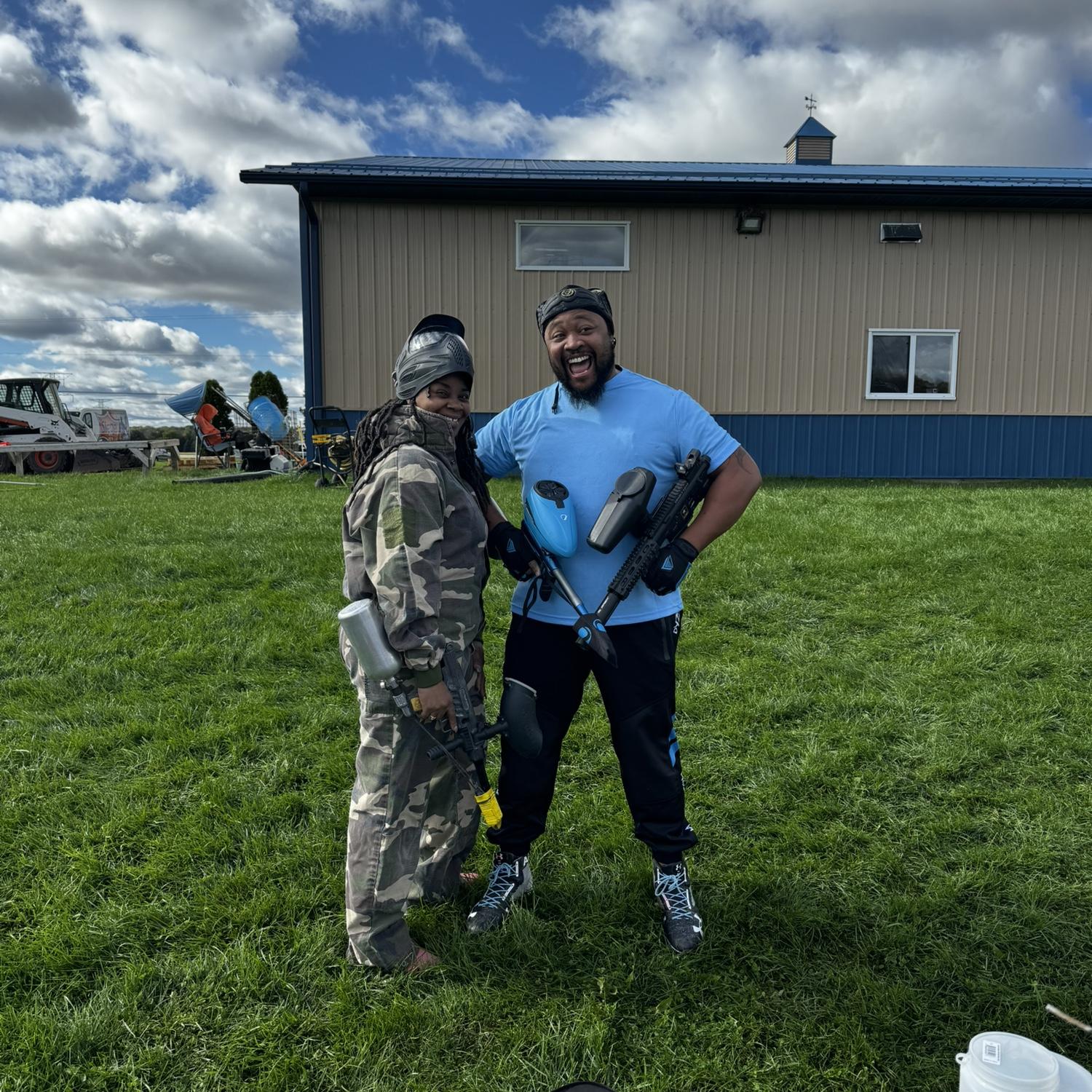 David tried to get me lol. I had a time 
Paint balling