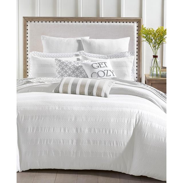 Charter Club Damask Designs Basket Stripe Cotton 3-Pc. King Duvet Set, Created for Macy's