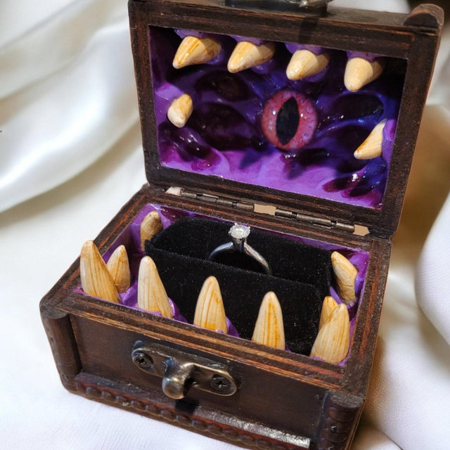 Mimic Ring Box: Dnd Engagement, Wedding Ring Bearer