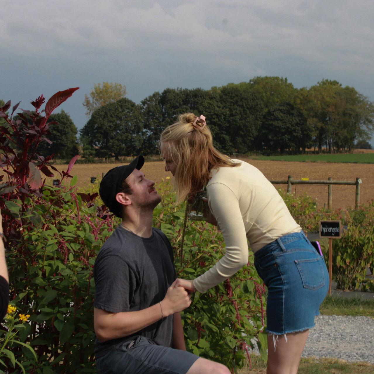 We got engaged in a 'U Pick' flower garden