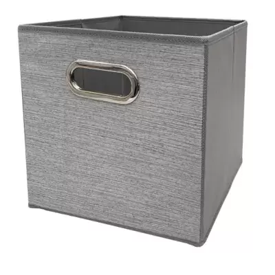 Relaxed Living 11-Inch Square Collapsible Storage Bin in Textured Grey