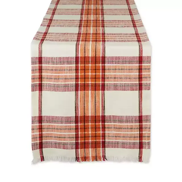 Pumpkin Spice Plaid Table Runner