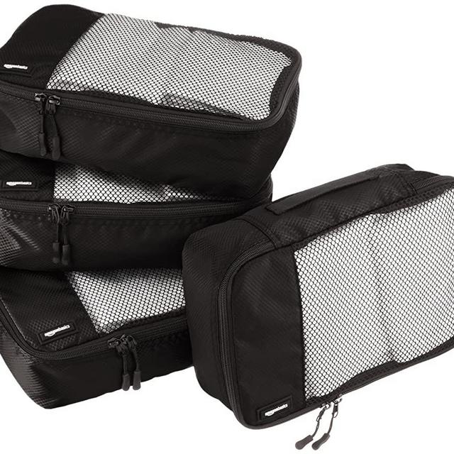 AmazonBasics Small  Packing Cubes - 4 Piece Set, Black