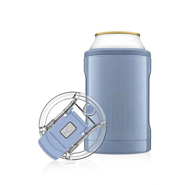 BrüMate Hopsulator DUO 2-in-1 Can Cooler Insulated for 12oz Cans + 100% Leak Proof Tumbler with Lid | Can Coozie Insulated for Hard Seltzer, Beer, Soda and Energy Drinks (Denim)