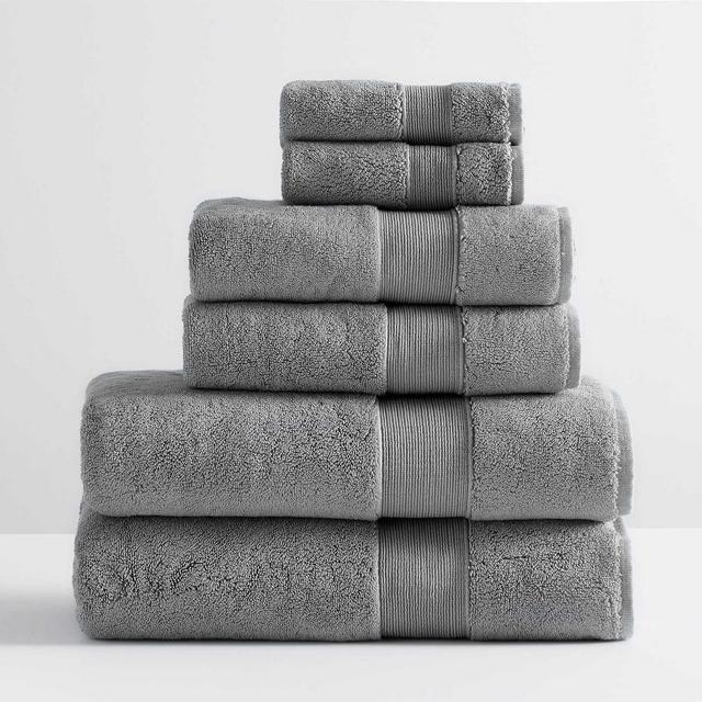 PB Classic Organic Bath, Hand, & Washcloth Towels, Set of 6, Flagstone