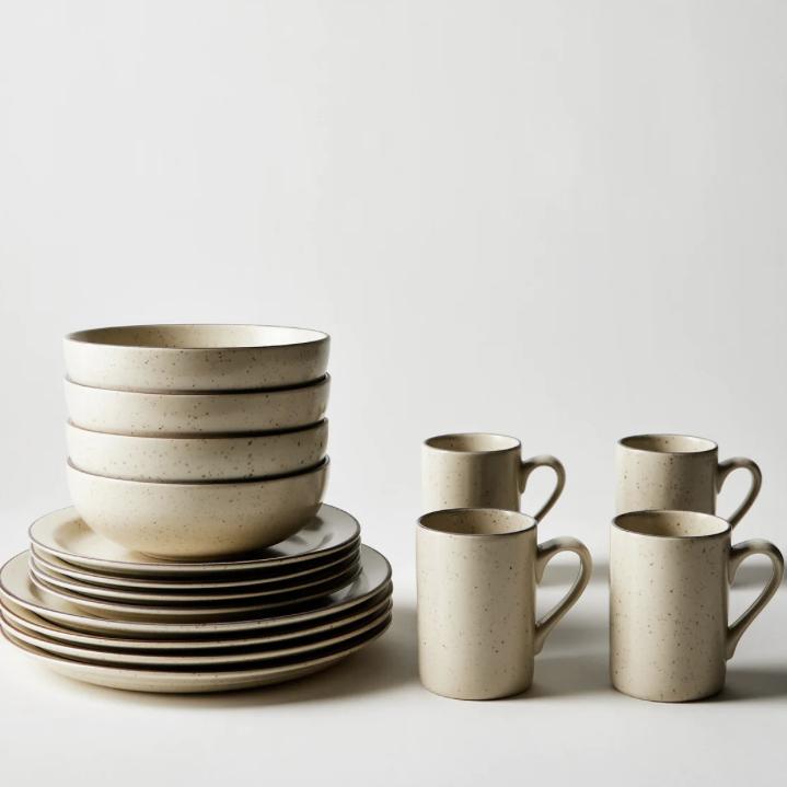 Kallan 16-Piece Speckled Dinnerware Set