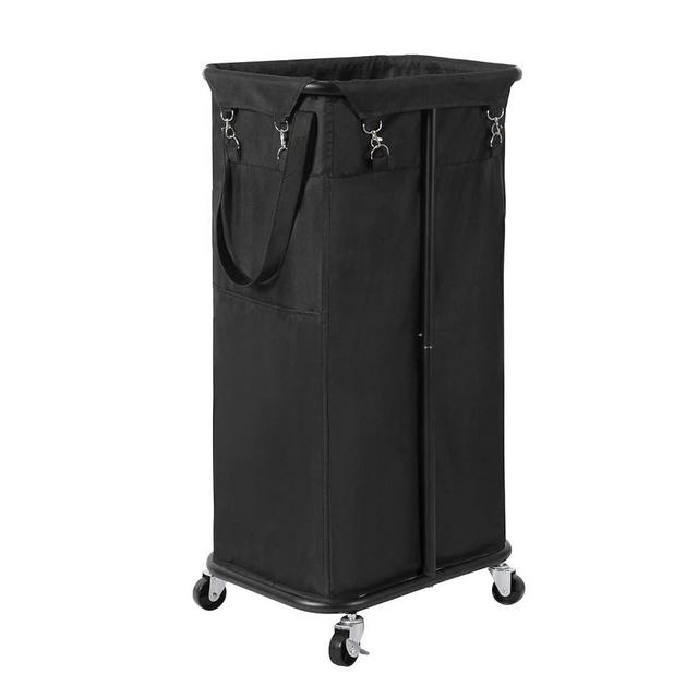 WOWLIVE 100L Rolling Laundry Hamper with Wheels Large Laundry Basket Organizer Laundry Cart with Steel Frame and Removable Bag Foldable Tall Dirty Clothes Hamper Dorm Room Storage for Bedroom (Black)