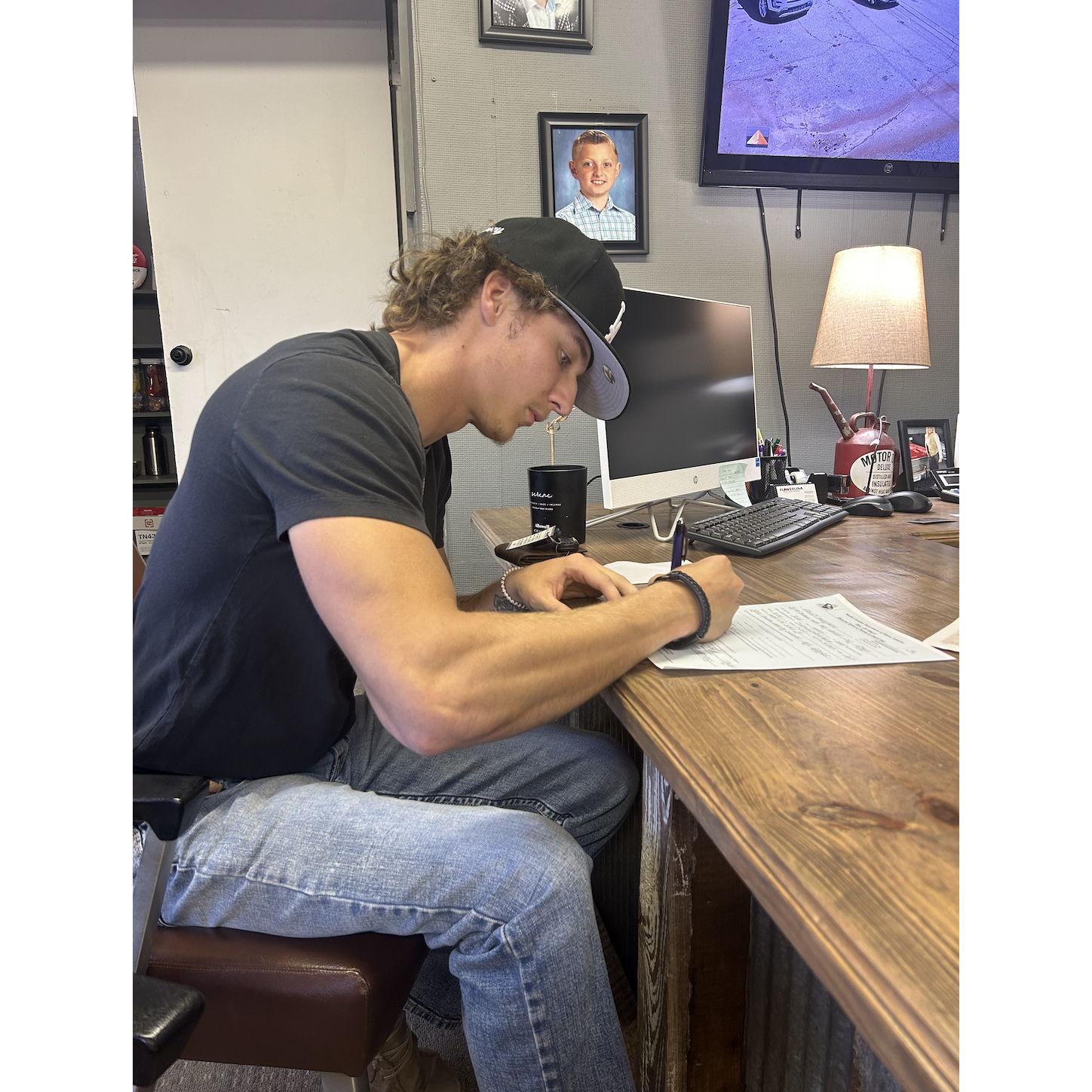 Went to buy his first truck! We drove down to South Carolina to look at it and test drive it. He bought it!