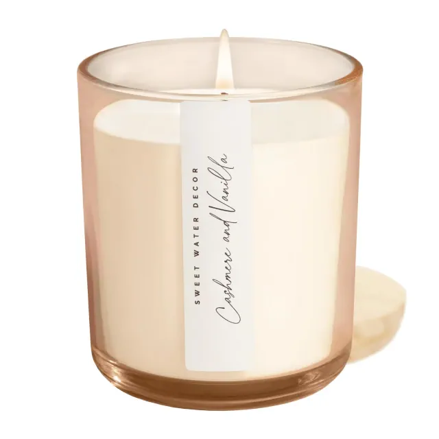 Sweet Water Decor Cashmere & Vanilla Tinted Glass Jar Candle - 12oz