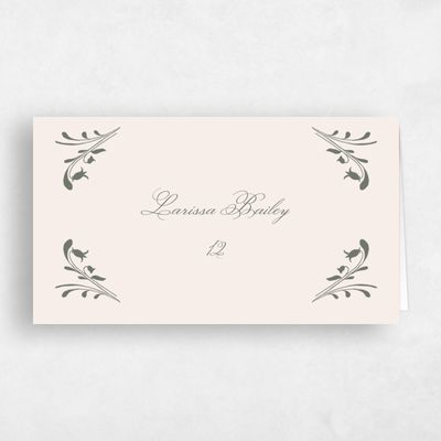 Dark Sage, Green Wedding Place Card - Camberley