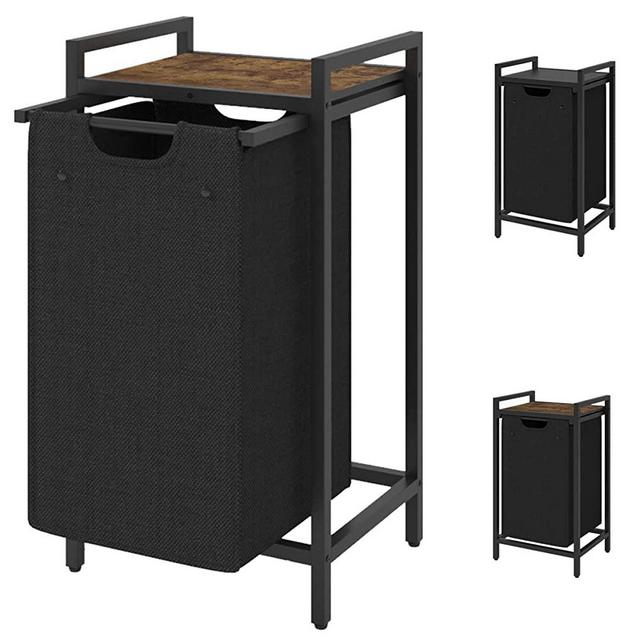 Laundry Hamper, Two-Color Laundry Basket with Removable Laundry Bag and Top Shelf, Clothes Hamper for Samll Space ,Laundry Room, Bedroom, Bathroom