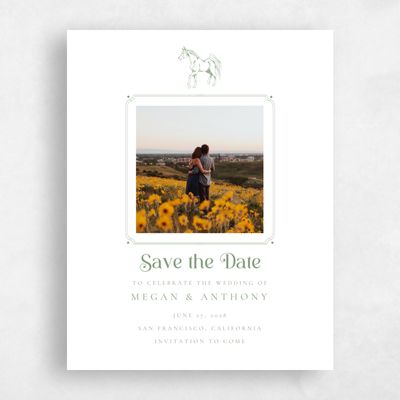 Bright Sage, Green Wedding Save the Date - Brisbee Photo