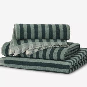 Piglet in Bed Pembroke Stripe Cotton Bath Towel