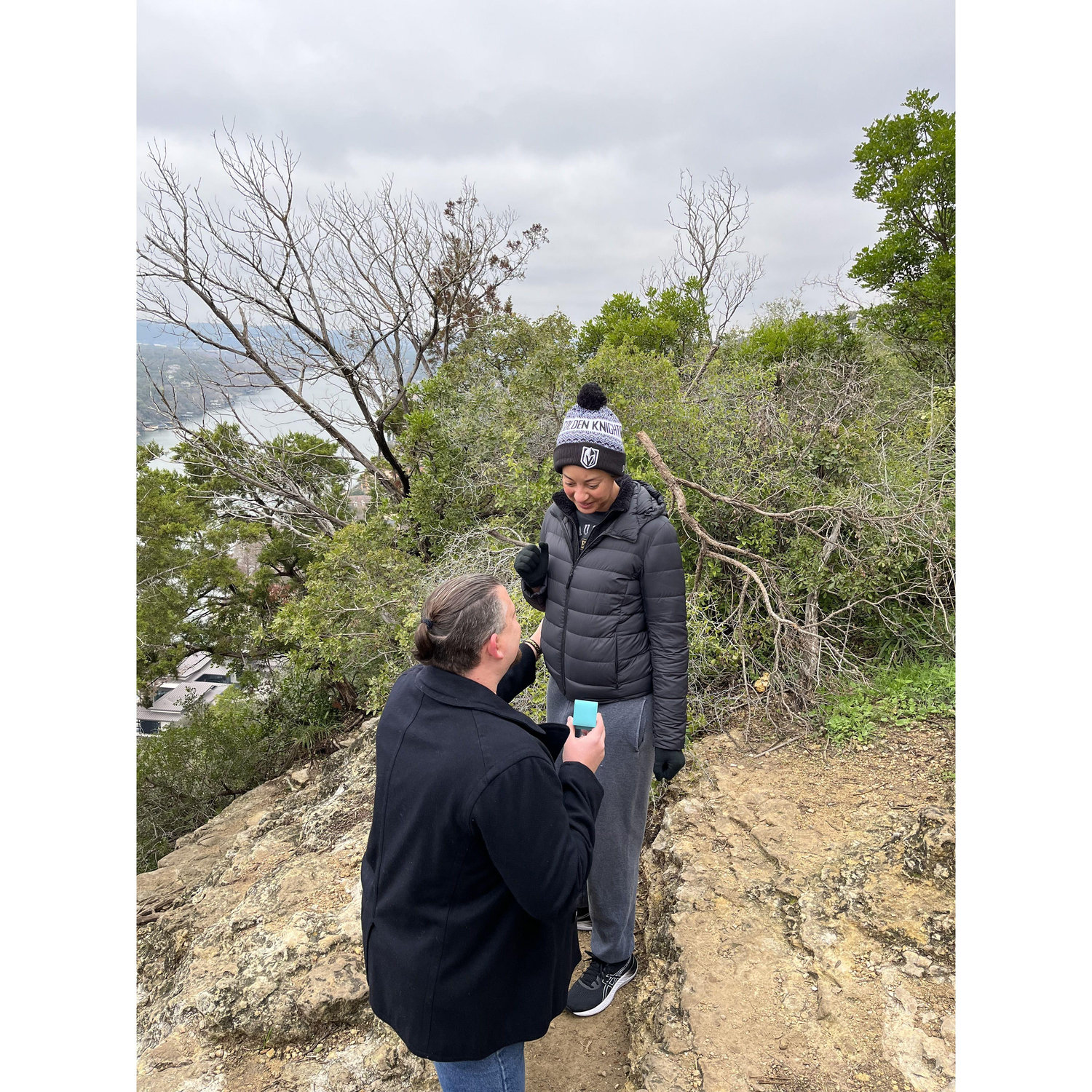Proposal at the top of Mount Bonnel in Austin, TX on Dec. 21, 2022!