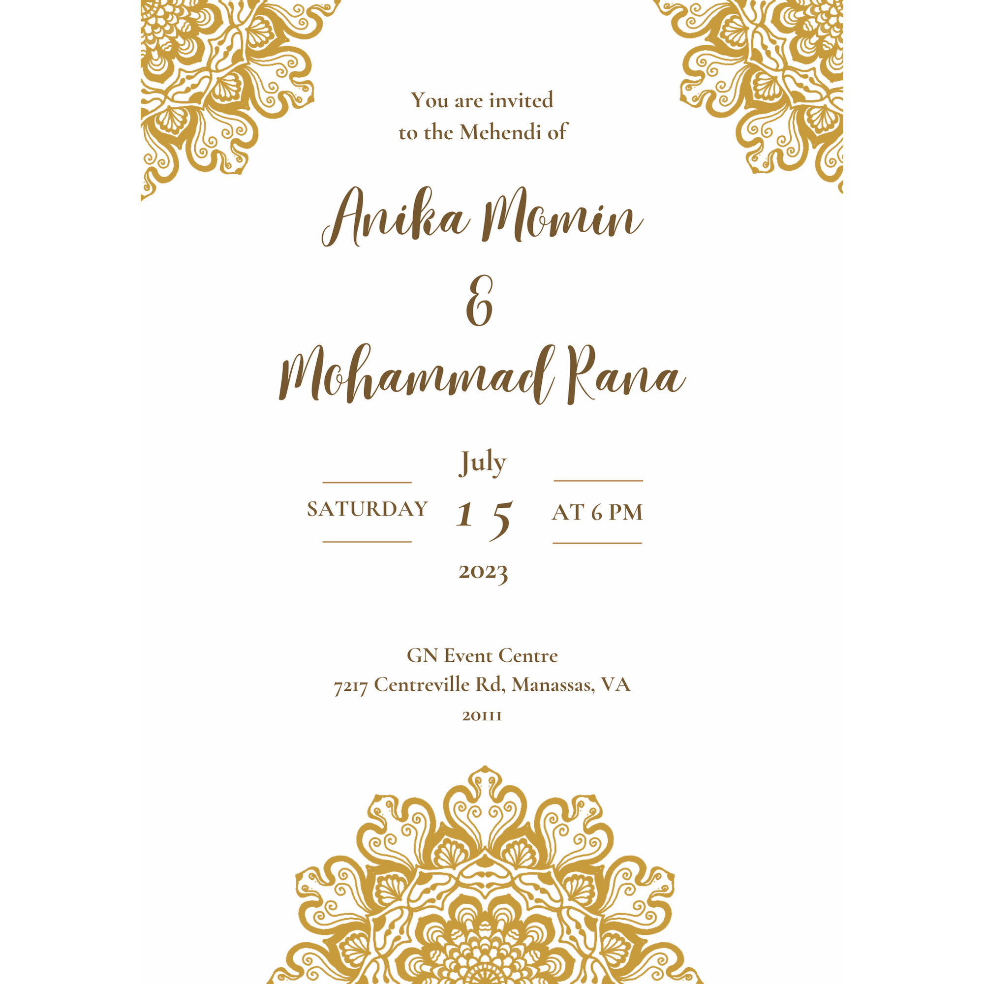 Mehendi Invitation