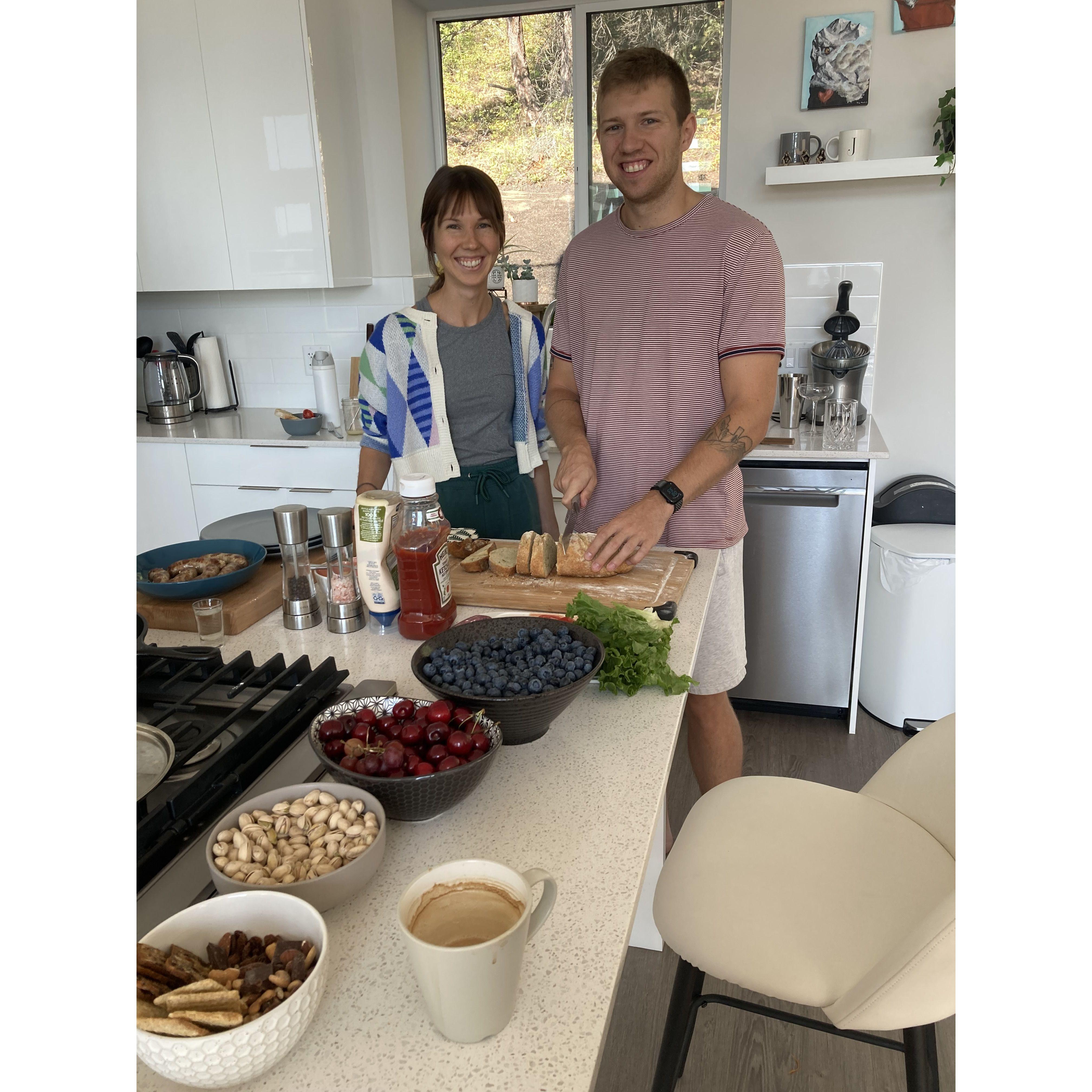 Making brunch together