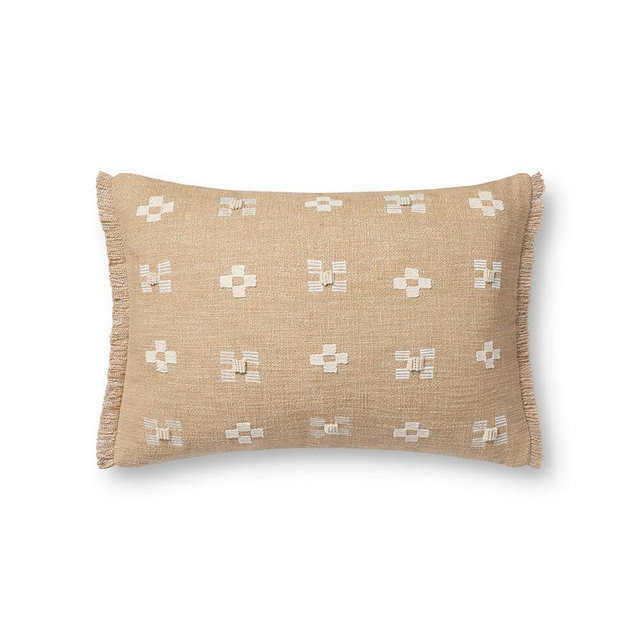 LOLOI PLL0122 Natural 13'' x 21'' Cover w/Down Pillow