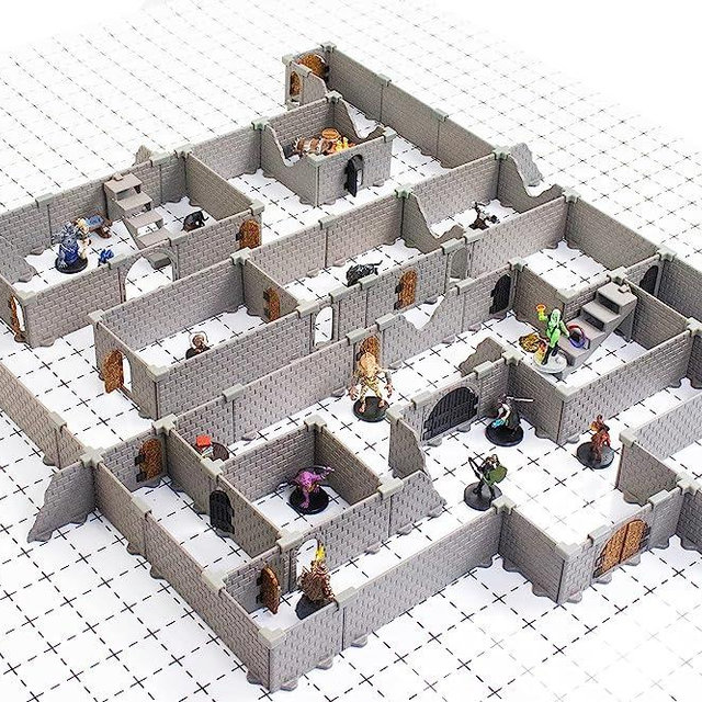 Modular Dungeon System: Tabletop & RPG Terrain Game Set for Dungeons & Dragons, Pathfinder, Castles & Crusades, 13th Age, Runequest, Asunder, Zombicide, and More! - Rogue Set (225+ Pieces 505 sqin)
