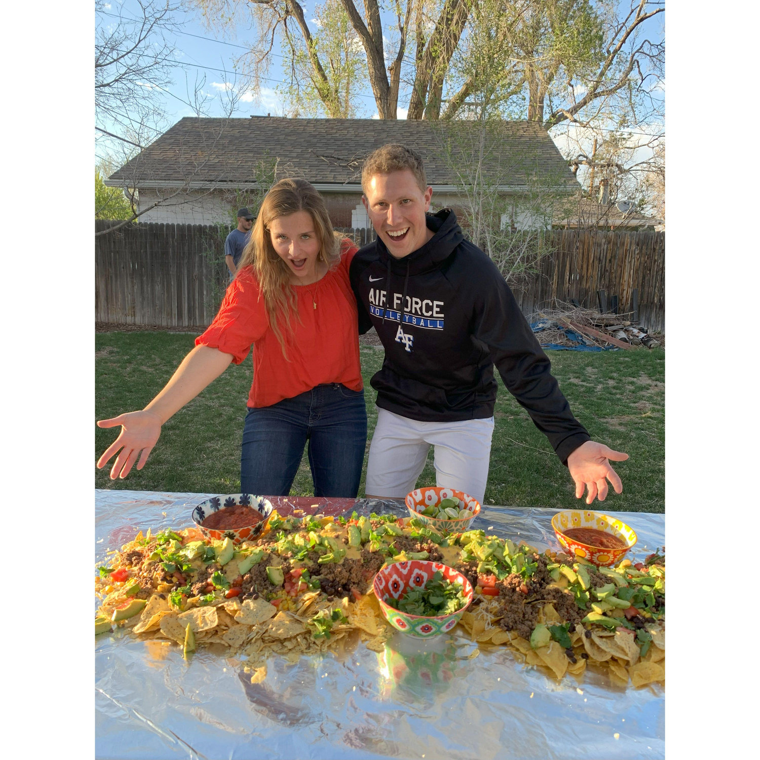 After preparing a nacho spread for our friends, Matt asked Johanna out for coffee. The rest is history.