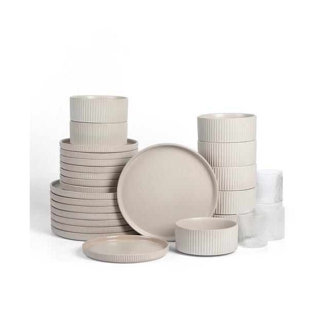 Stone Lain Haven 32 Pc. Dinnerware & Glassware Set, Service for 8