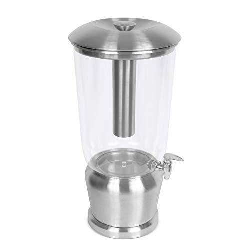 BirdRock Home 5 Gallon Stainless Steel Beverage Dispenser with Ice Container, Spigot - Round - Lemonade Sangria Tea Water Drink Jar Jug - Home Parties - BPA Free Clear Acrylic