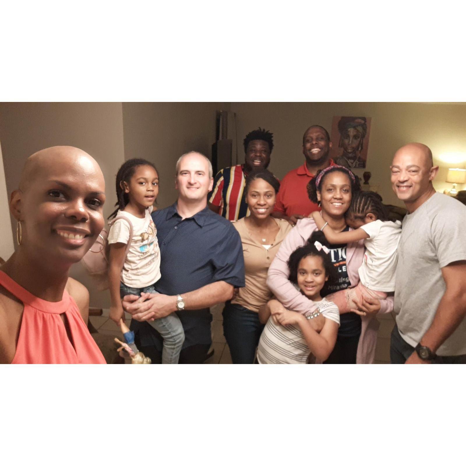 Celebrating with family.