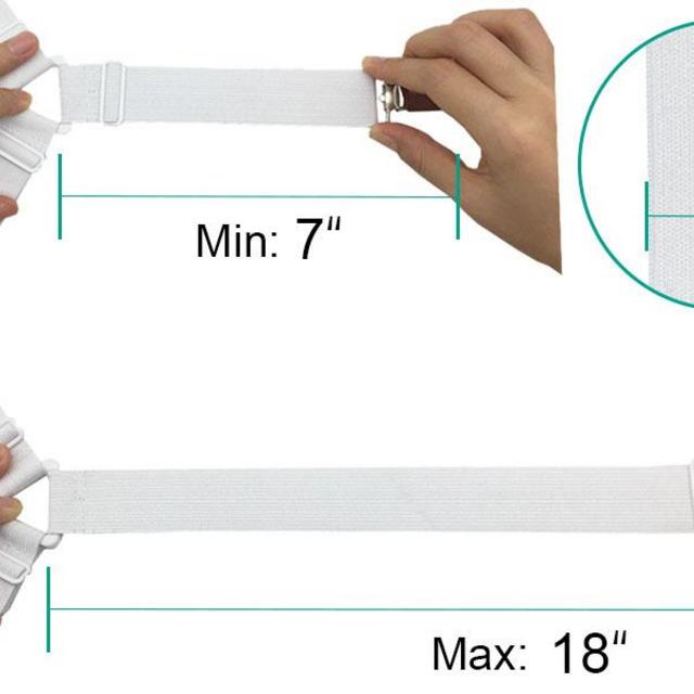 RayTour Bed Sheet Holder Straps, Adjustable Bed Sheet Fastener and 3 Way Mattress Cover Holder Fasteners The Triangle Bed Sheet Keeper with Heavy Duty Grippers Clips (Triangle White Set of 4)