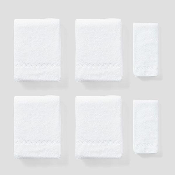 Wave Embroidered Towel Set (6 pieces)