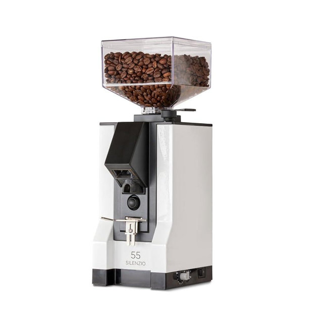 Eureka Mignon Silenzio 55 Espresso Grinder | 55mm Burrs | Stepless | Timed Dosing | White