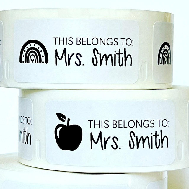 Teacher Labels, Teacher Book Stickers, Teacher Name Labels Roll, Personalized Name Labels