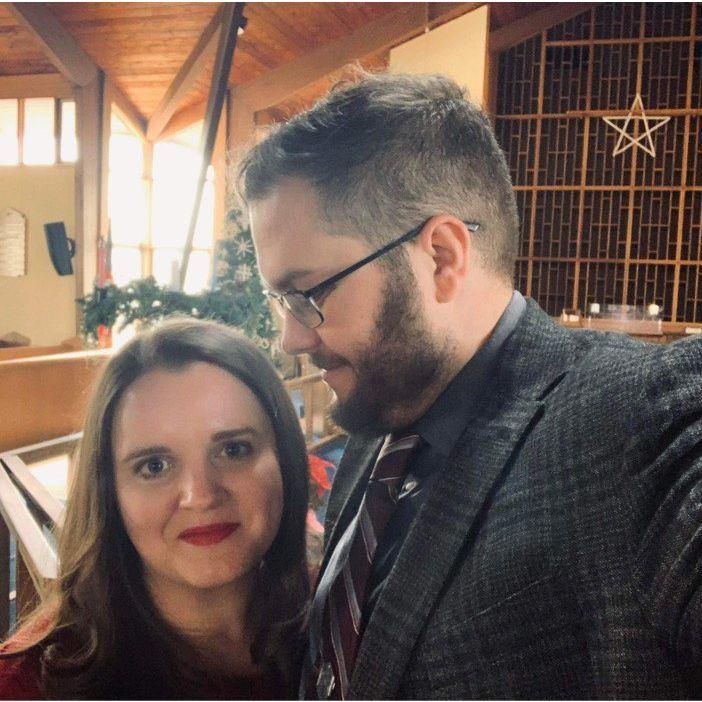 Matt and Heather got dressed up for church on Christmas day.