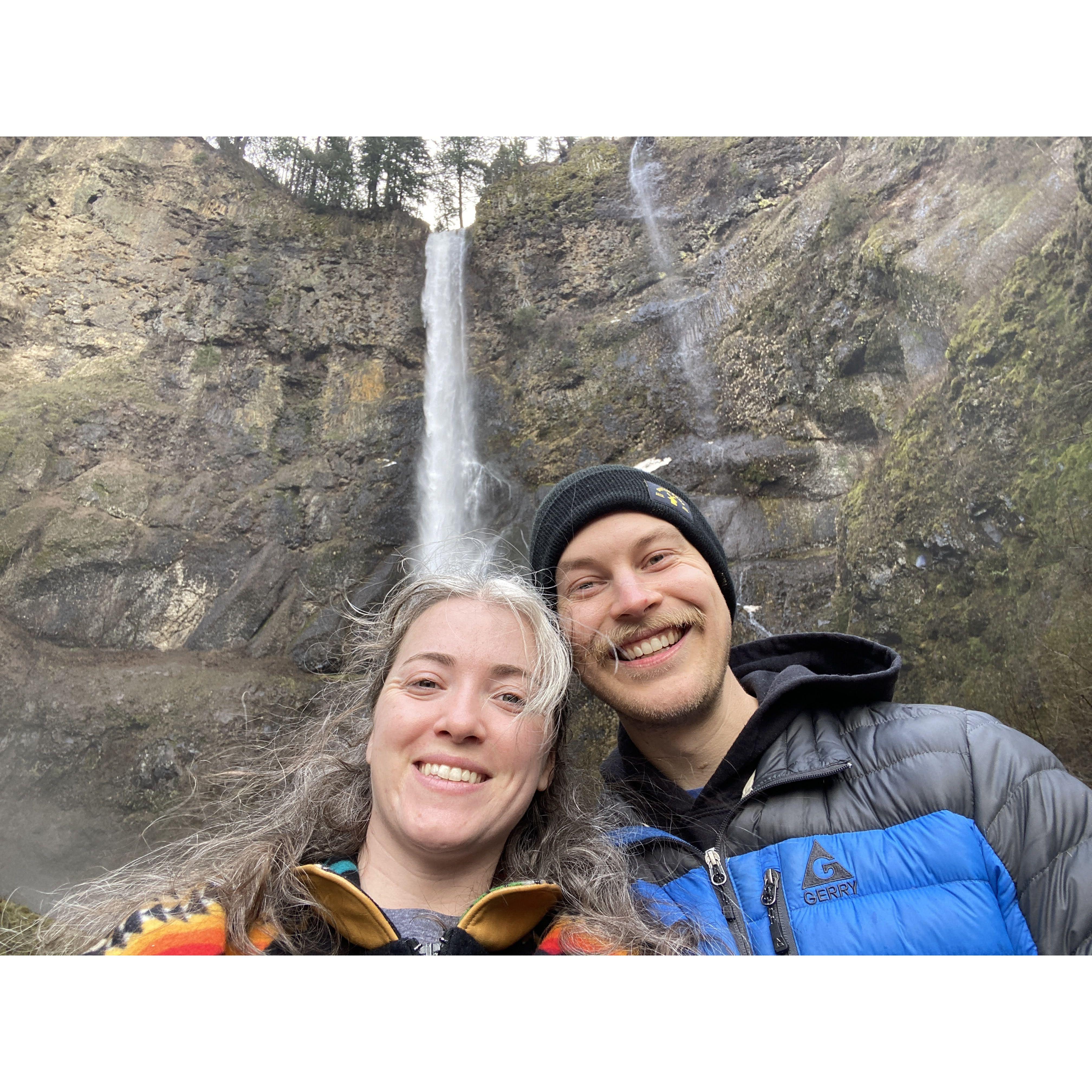 At Multnomah Falls, Oregon - March 2023