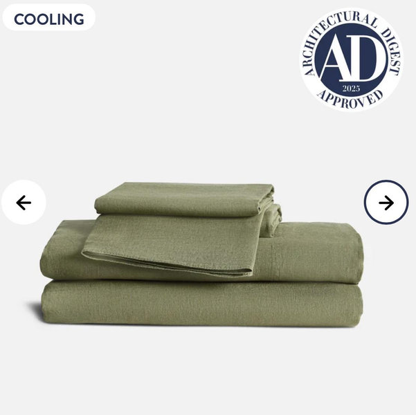 Washed European Linen Core Sheet Set (Queen in Fresh Moss)