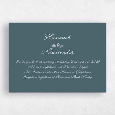 Blue Wedding Invitation - Leda Landscape