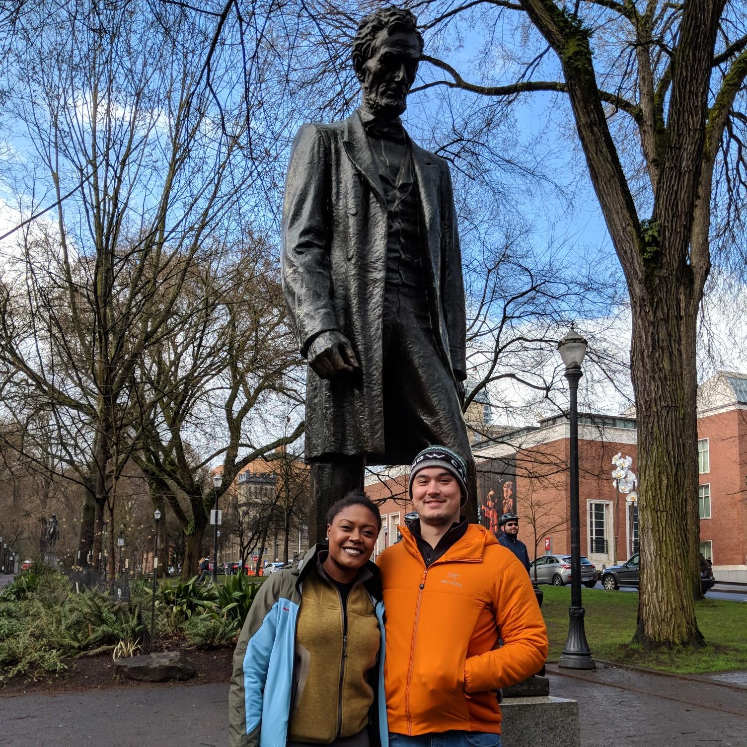 Hanging out with ole Abe in Portland!  18'