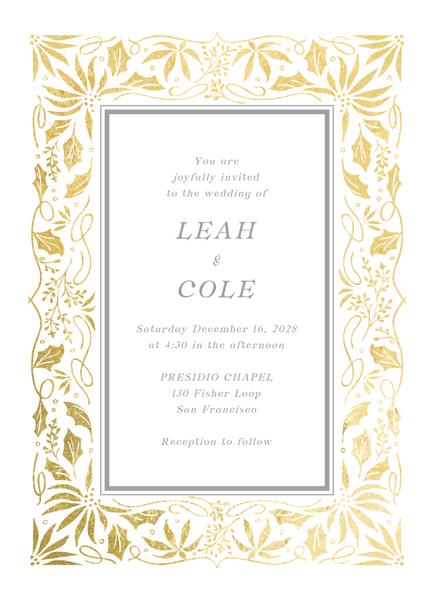 Onyx Portrait Foil | White | Zola Wedding Invitations