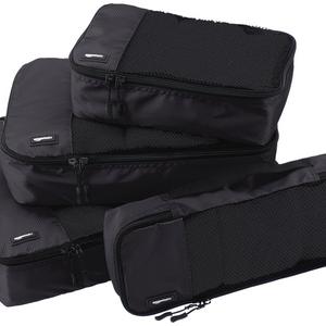 AmazonBasics 4-Piece Packing Cube Set - Small, Medium, Large, and Slim, Black