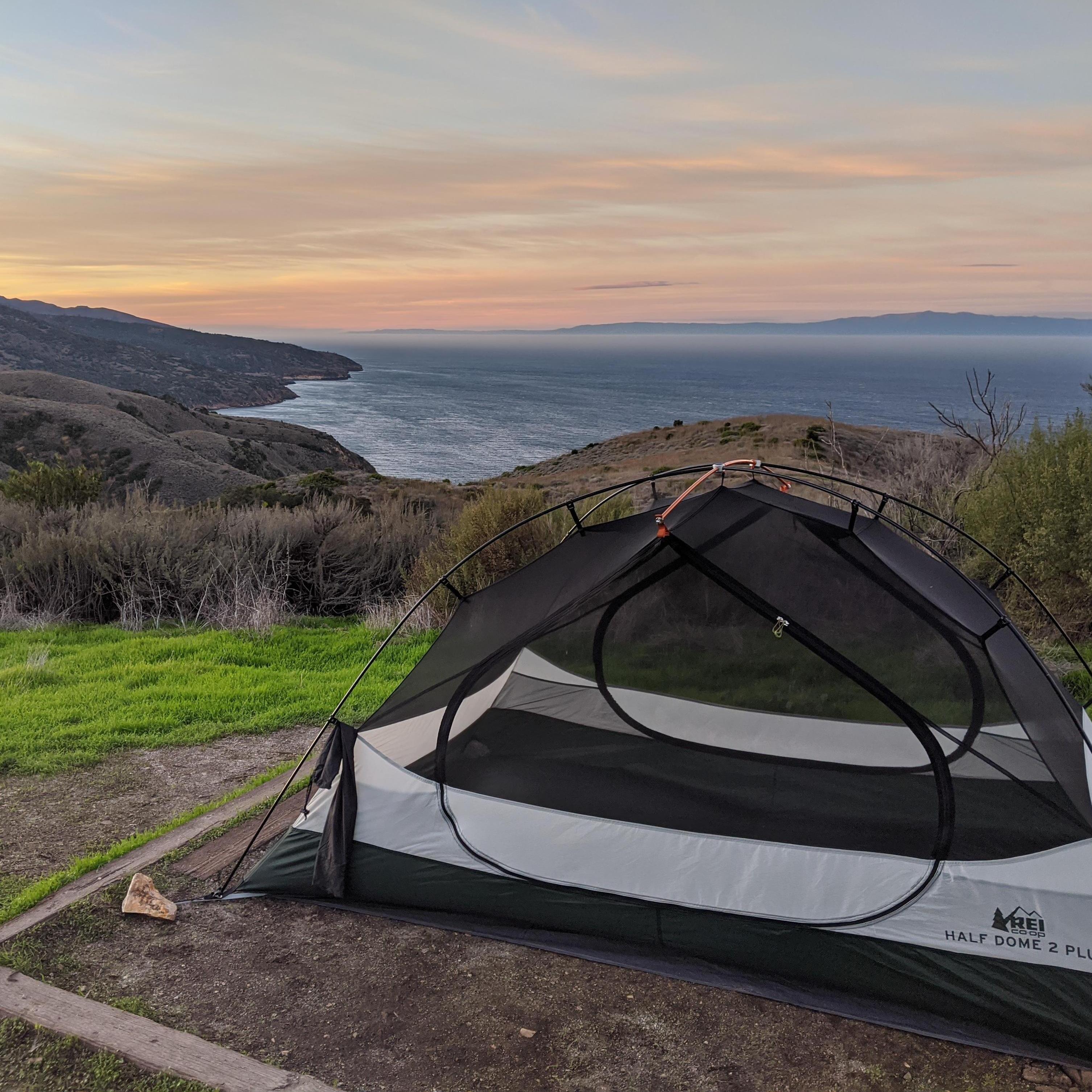 Our campsite during our 2019 trip to Channel Islands National Park in CA.