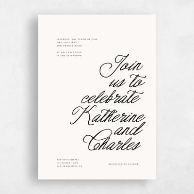 Beige Standard Wedding Invitation - Devan Portrait